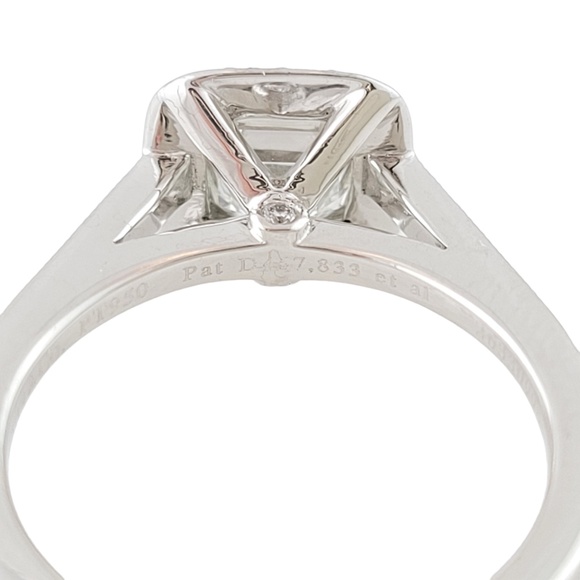 Tiffany & Co Legacy Platinum Cushion Cut Diamond Halo Engagement Ring #13794 - Picture 5 of 13